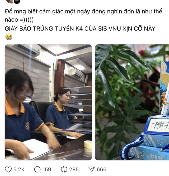 Giấy báo trúng tuyển Trường Khoa học liên ngành và Nghệ thuật - Đại học Quốc gia Hà Nội gây sốt mạng xã hội- Ảnh 2.