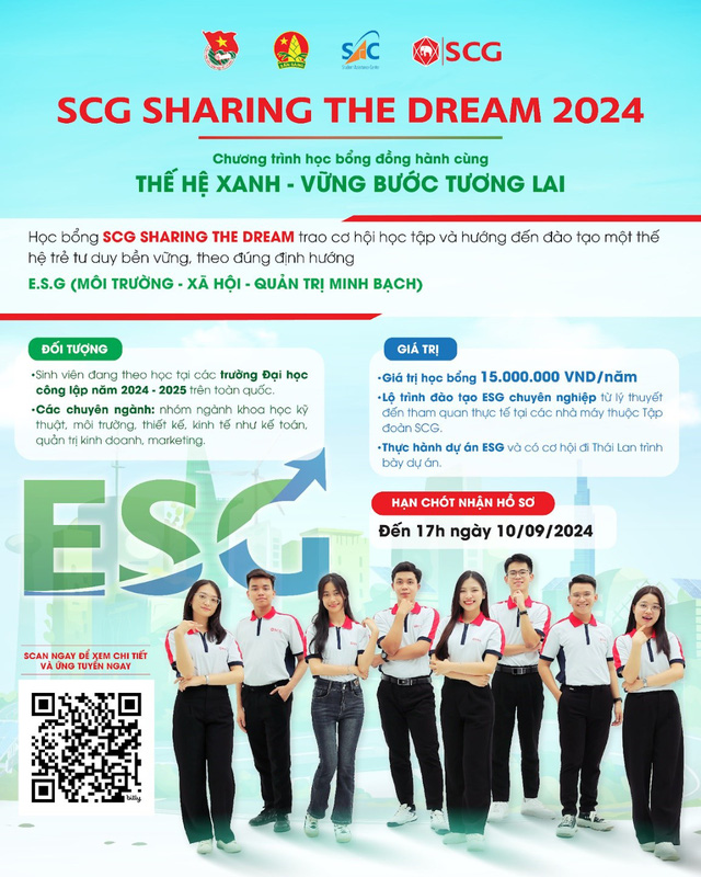 Cơ hội nhận học bổng SCG Sharing the Dream 2024 cho sinh viên- Ảnh 3.