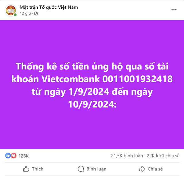 Cộng đồng mạng thích thú với sao kê của Mặt trận Tổ quốc Việt Nam- Ảnh 1.