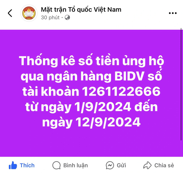 Số tiền ủng hộ đồng bào bị ảnh hưởng bởi bão số 3 đã lên tới 1.001 tỉ đồng- Ảnh 1.