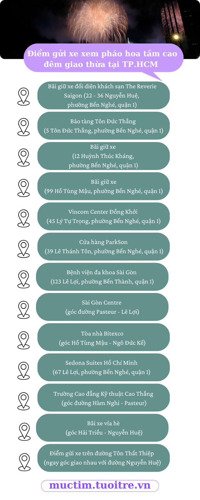 Xem pháo hoa tầm cao đêm giao thừa tại TP.HCM gửi xe ở đâu?- Ảnh 1.