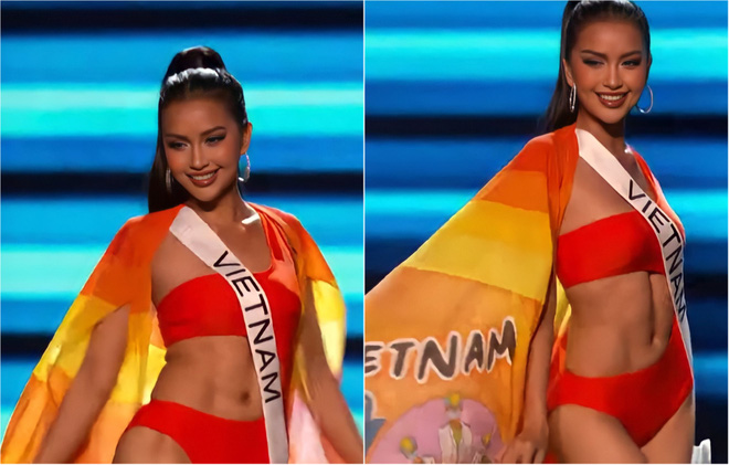 Ngọc Châu hô vang Việt Nam, diễn bikini nóng bỏng ở bán kết Miss Universe - Ảnh 2.