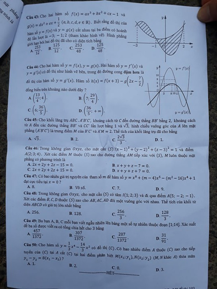 Thí sinh than đề thi toán THPT quốc gia dài và khó, nhiều em bật khóc - Ảnh 21.