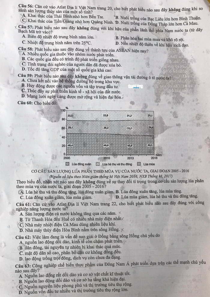 Đề địa lý THPT quốc gia: khó lấy điểm tuyệt đối - Ảnh 3.