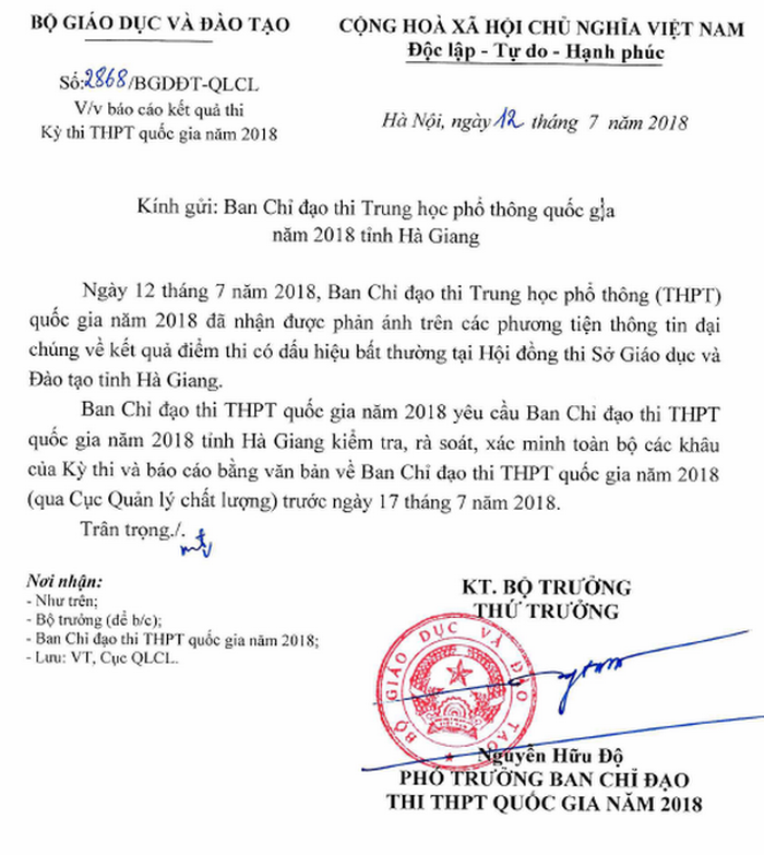 Điểm thi THPT quốc gia ở Hà Giang bất thường, Bộ GD-ĐT vào cuộc - Ảnh 3.