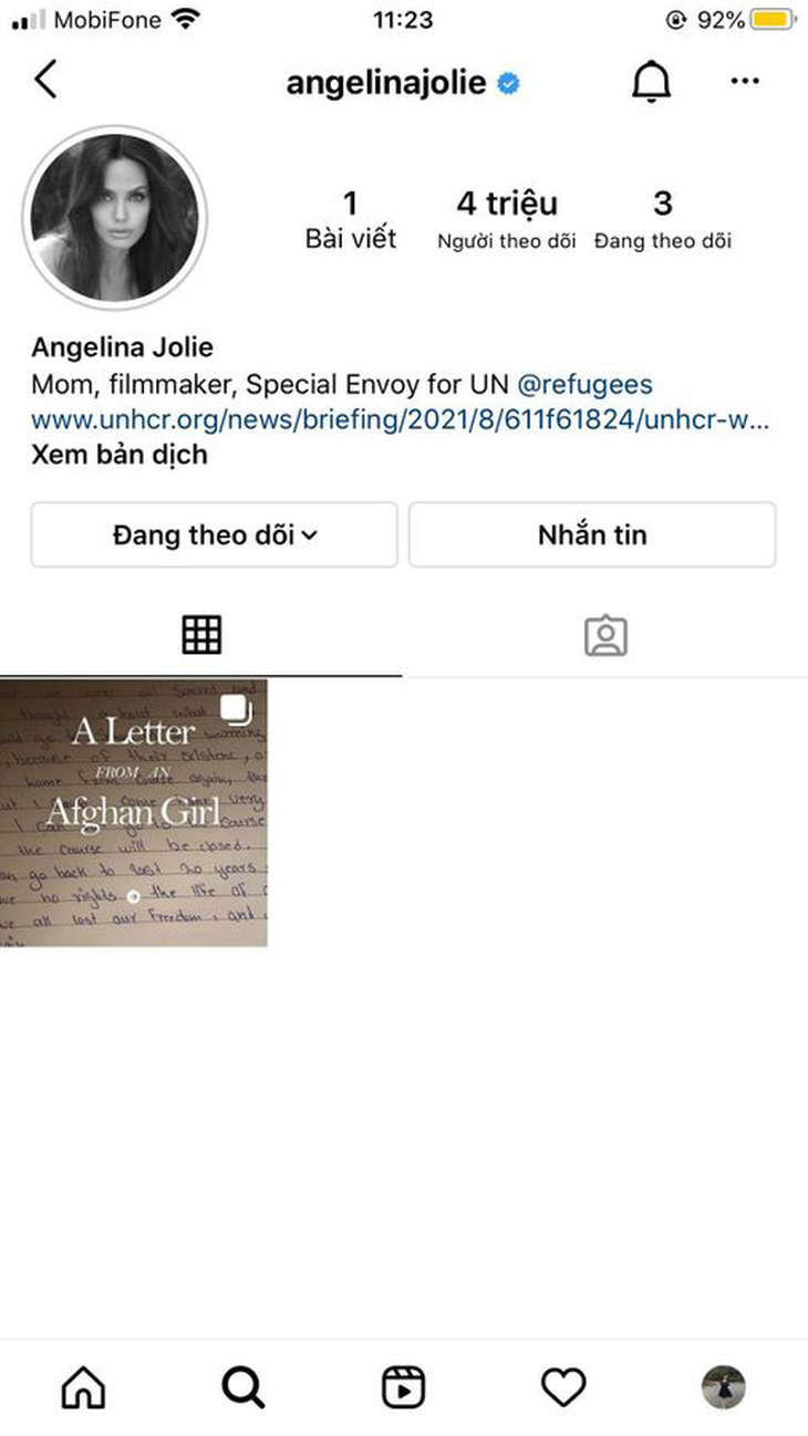 Angelina Jolie ‘gia nhập’ Instagram vì lí do đặc biệt