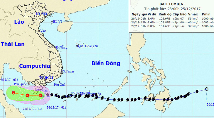 Miền Nam bớt run, bão Tembin đã suy yếu thành áp thấp nhiệt đới - Ảnh 1.