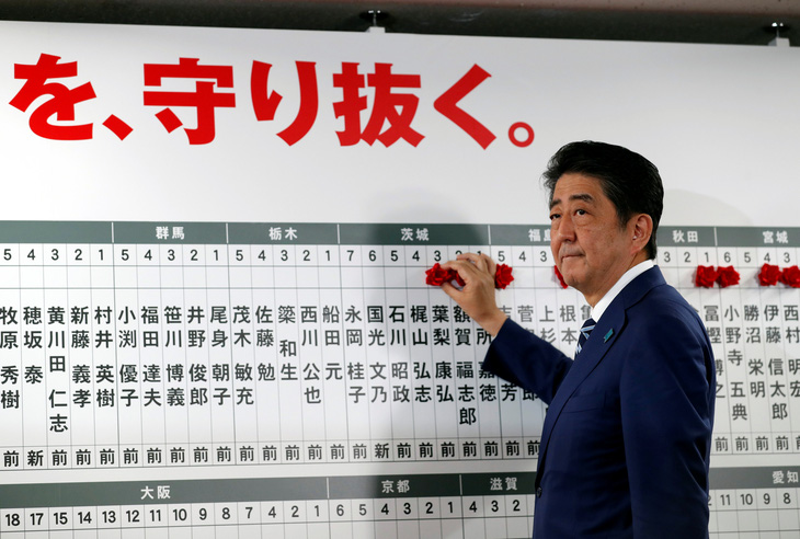 Thăm dò sau bầu cử Nhật Bản: Ông Abe thắng lớn - Ảnh 1.