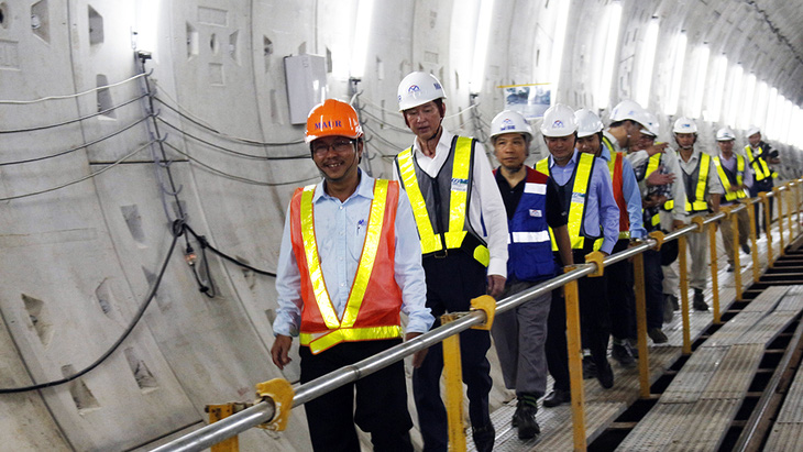 Robot TBM đã khoan được hơn 430m đường hầm metro - Ảnh 1.