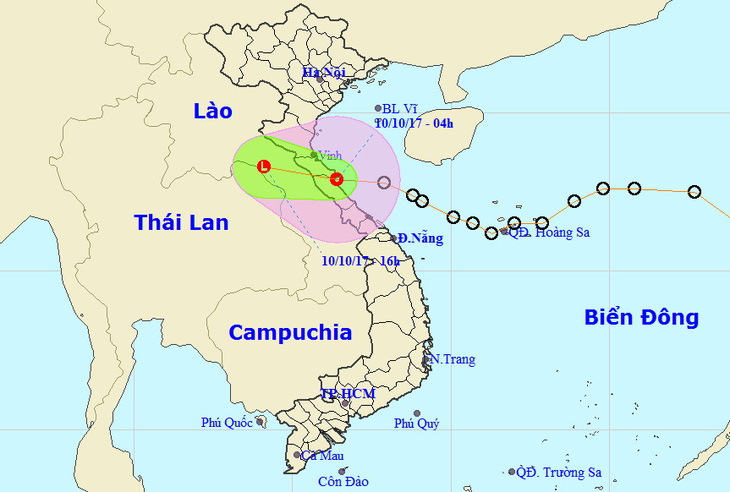 Áp thấp đã vào Hà Tĩnh-Quảng Bình, giật cấp 8 - Ảnh 1.