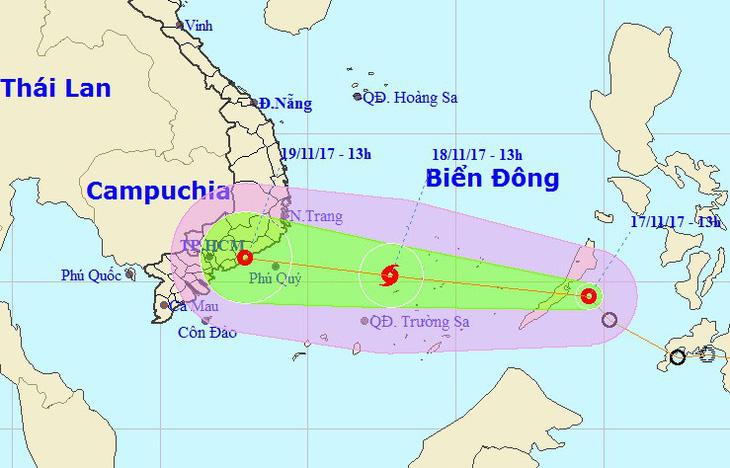 Áp thấp nhiệt đới di chuyển nhanh, hướng vào Nam Bộ - Ảnh 1.
