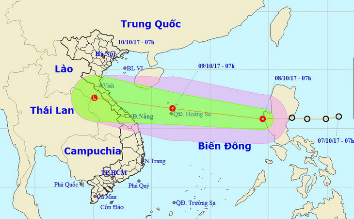 Áp thấp nhiệt đới tiến vào quần đảo Hoàng Sa - Ảnh 1.