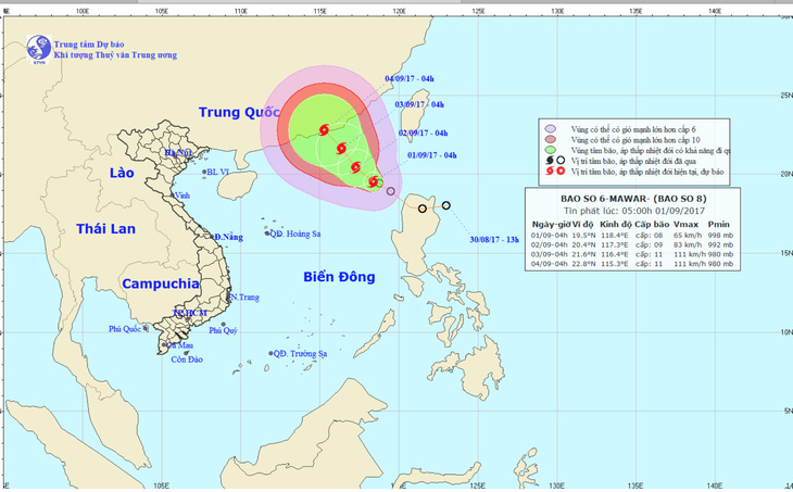 Bão số 8 vào Biển Đông - Ảnh 1.