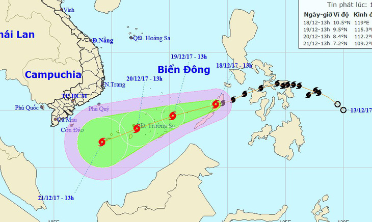 Bão đã vào biển Đông, có thể mạnh thêm - Ảnh 1.