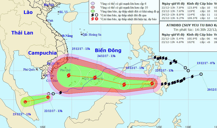 Bão Tembin có thể giật cấp 14 khi vào Biển Đông - Ảnh 1.