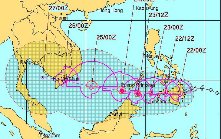 Bão Tembin có thể giật cấp 14 khi vào Biển Đông - Ảnh 2.