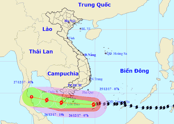 Bão Tembin đang đi lệch xuống phía Nam - Ảnh 3.