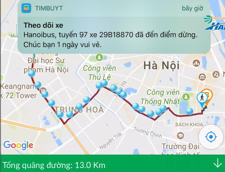 Dùng điện thoại thông minh tìm xe buýt ở Hà Nội - Ảnh 2.