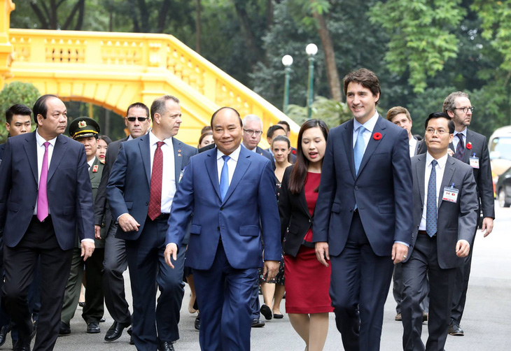 Đón chính thức Thủ tướng Canada tại Phủ Chủ tịch - Ảnh 4.