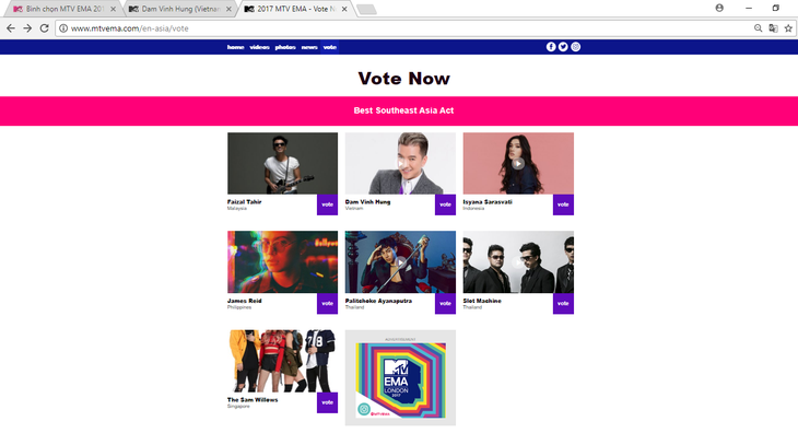 Đàm Vĩnh Hưng vào cuộc chiến giành ngôi vị tại MTV EMA 2017 - Ảnh 1.