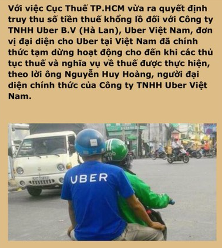 Uber Việt Nam đóng cửa chỉ là tin đồn - Ảnh 1.