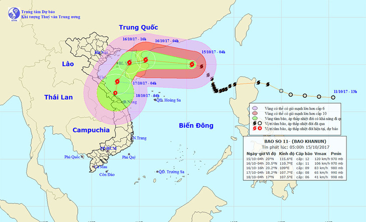 Bão số 11 sẽ đổi hướng đi từ vịnh Bắc bộ xuống miền Trung - Ảnh 1.