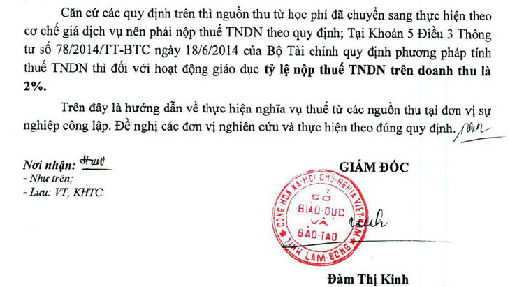 Lâm Đồng tạm dừng đánh thuế học phí trường công lập - Ảnh 1.