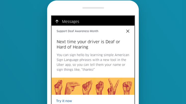 Ứng dụng Uber hỗ trợ thủ ngữ cho người khiếm thính