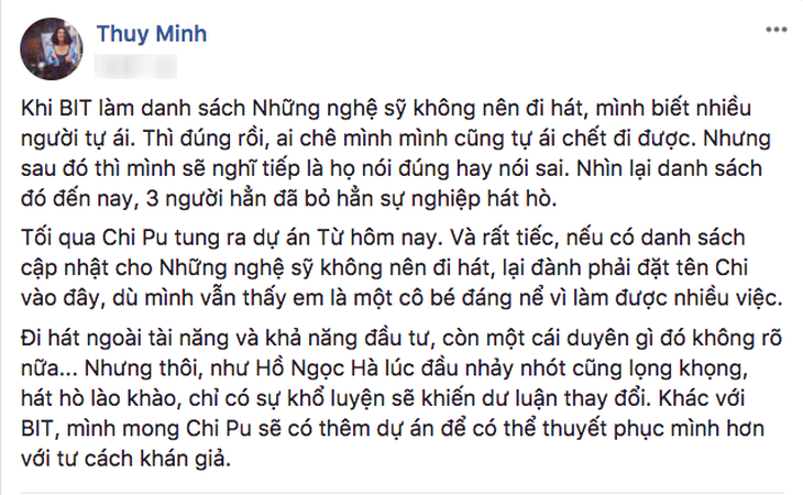 Chi Pu hát, không chỉ có Hương Tràm chê - Ảnh 3.