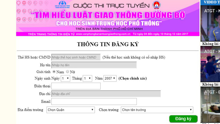 Học sinh TP.HCM thi trực tuyến về an toàn giao thông từ ngày 4 đến 10-12 - Ảnh 1.