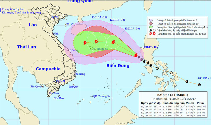 Dự báo bão số 13 sẽ vào miền Trung trong 4 ngày tới - Ảnh 1.