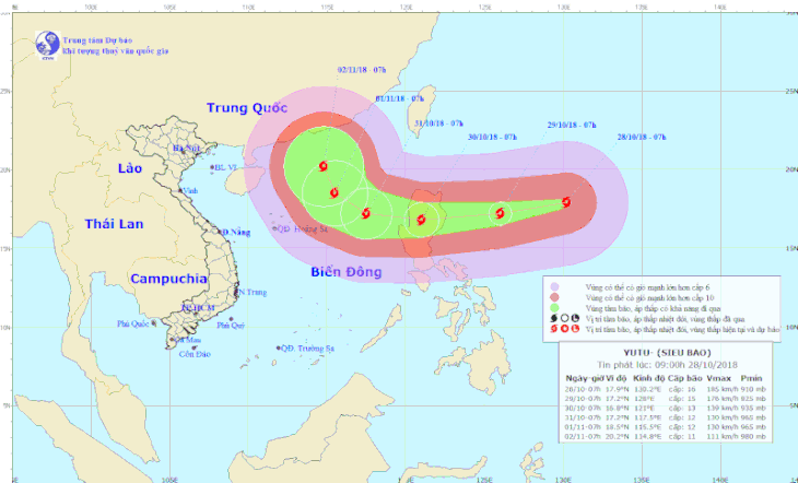 Ngày mai siêu bão Yutu vào Biển Đông - Ảnh 1.