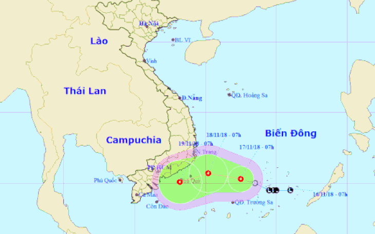 Áp thấp nhiệt đới hướng vào Nam Bộ, mưa to diện rộng