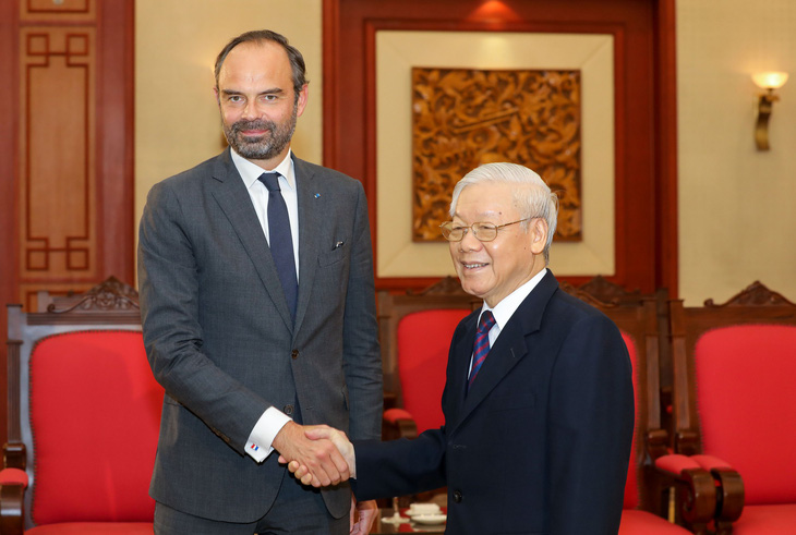 Tổng bí thư, Chủ tịch nước Nguyễn Phú Trọng tiếp Thủ tướng Pháp Édouard Philippe - Ảnh 1.