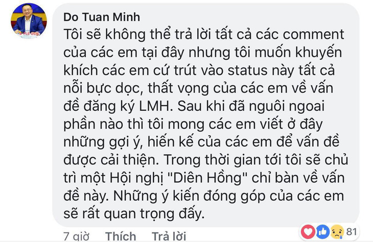 Hiệu trưởng xin lỗi sinh viên vì sập mạng đăng ký môn học - Ảnh 2.