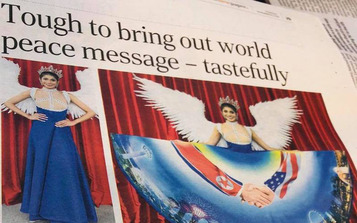 Người đẹp Singapore diện ‘quốc phục Trump - Kim’dự Miss Universe 2018