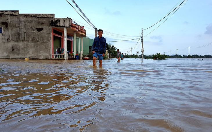 Bình Định sơ tán khẩn cấp hơn 150 hộ dân vì lo vỡ đê