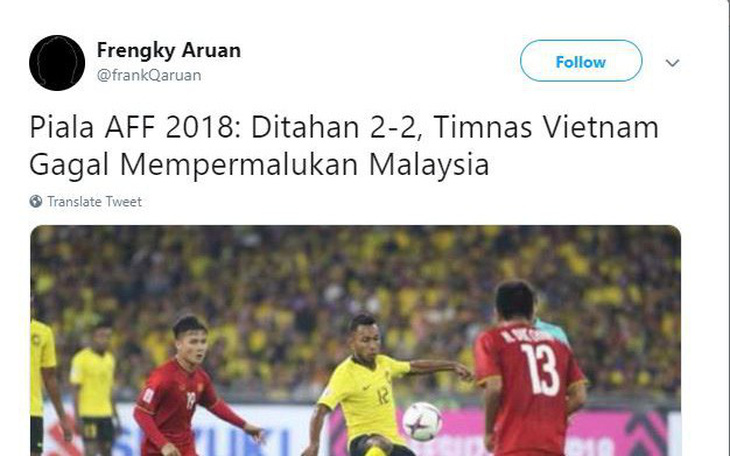 Hòa Việt Nam, CĐV Malaysia vẫn thấy ‘sướng’