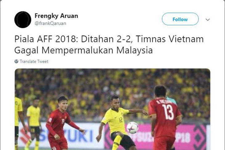 Hòa Việt Nam, CĐV Malaysia khen nức nở cầu thủ đội nhà - Ảnh 4.