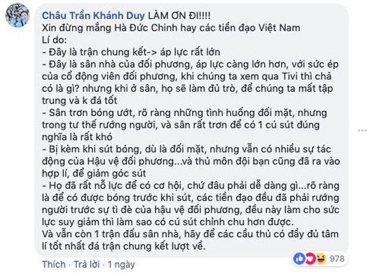 Dân mạng xót xa khi Đức Chinh bị chê trách - Ảnh 3.