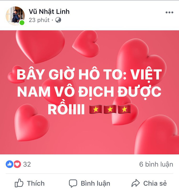 Dân mạng nhuộm đỏ mạng xã hội khi tuyển Việt Nam vô địch - Ảnh 6.