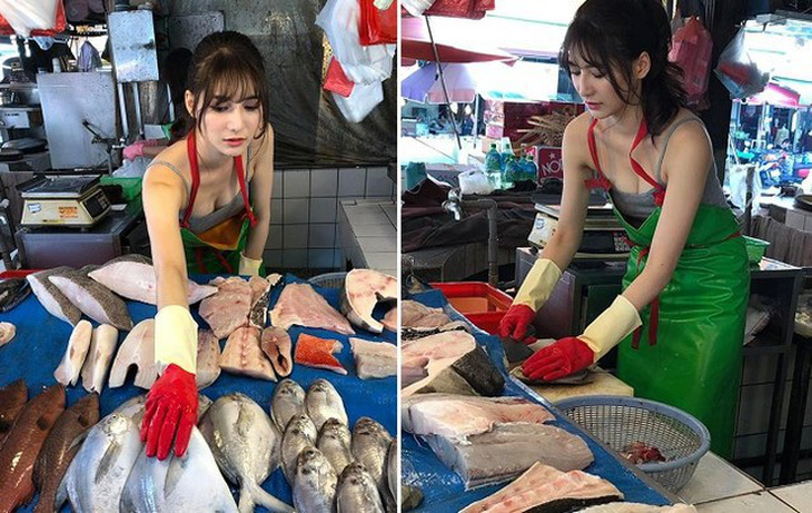 Dân mạng thích mê ‘cô gái bán cá đẹp nhất’ ở Đài Loan - Ảnh 4.