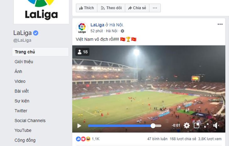 La Liga, Bundesliga và thế giới chức mừng tuyển Việt Nam - Ảnh 1.