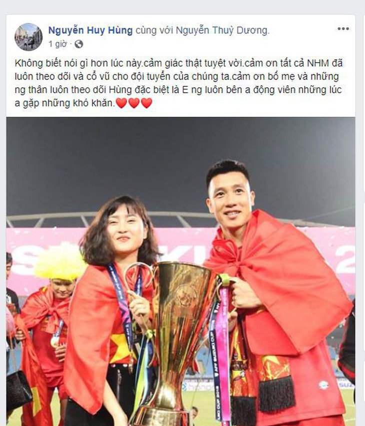 Các tuyển thủ VN viết gì trên Facebook sau khi vô địch AFF Cup? - Ảnh 5.