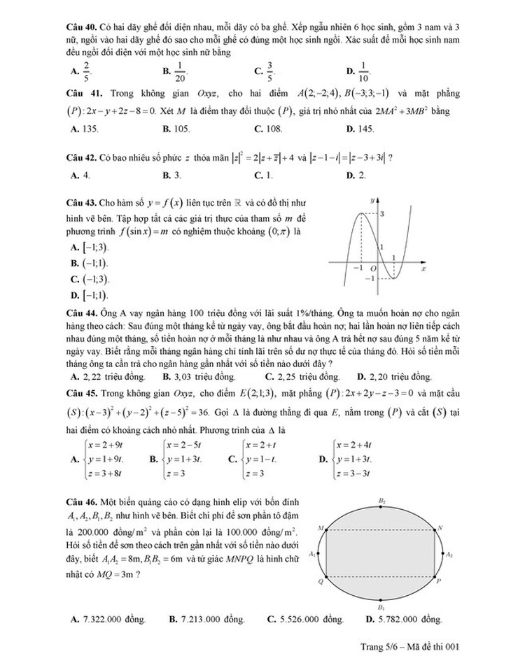 Đề tham khảo thi THPT quốc gia 2019 môn toán - Ảnh 5.