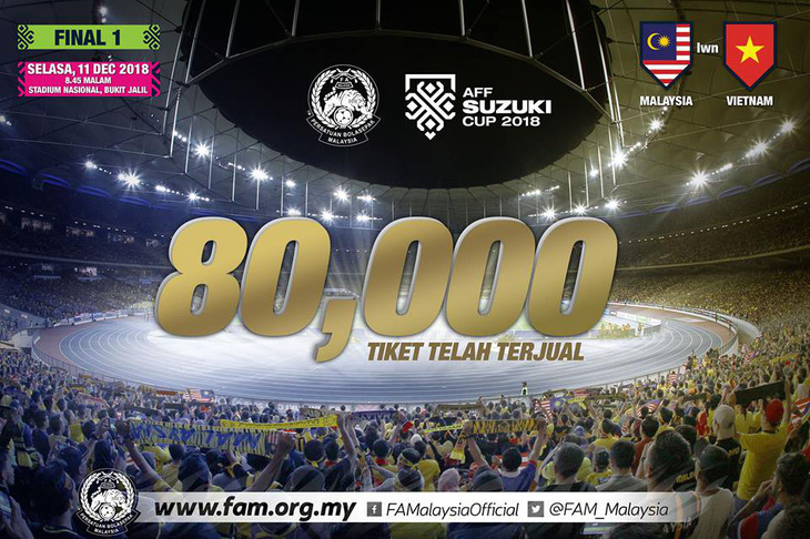 Malaysia xin lỗi vì chỉ có... 80.000 vé để bán - Ảnh 1.