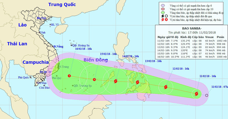 Bão giật cấp 10 hướng vào biển Đông sát tết - Ảnh 1.