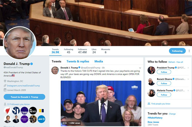 Blogger hốt hoảng vì giả Trump viết tweet ăn theo vụ chứng khoán tụt dốc - Ảnh 1.