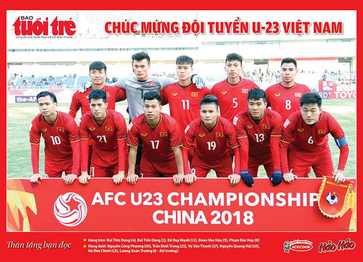 Báo Tuổi Trẻ tặng chuyên trang và poster hình đội U23 Việt Nam - Ảnh 1.