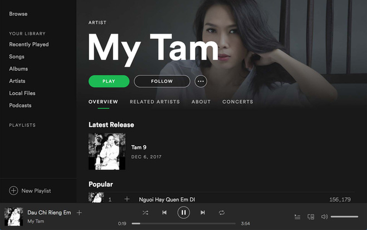 Mỹ Tâm là ca sĩ Việt đầu tiên có kho nhạc trên Spotify - Ảnh 1.